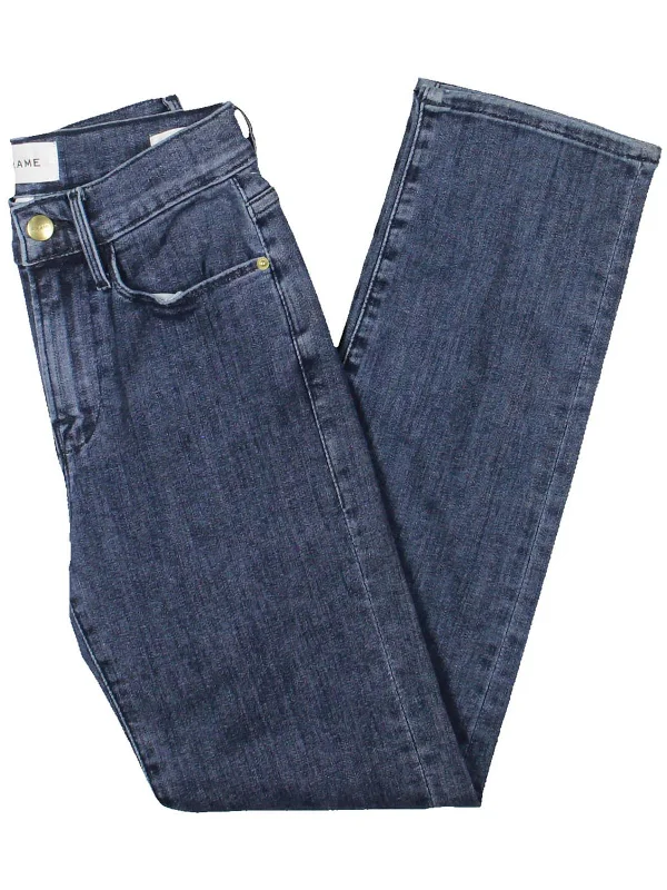 Women's Seasonal Fashion Trends Womens High-Rise Denim Straight Leg Jeans