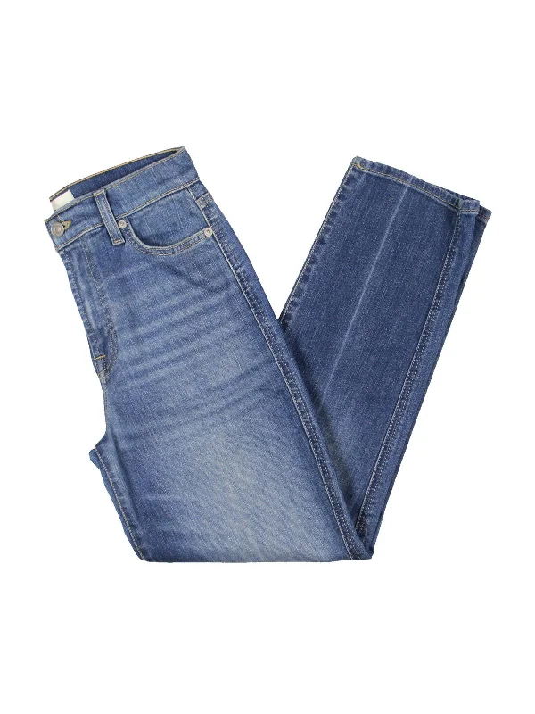 Modern Women's Outfit Womens High Waisted Medium Wash Straight Leg Jeans