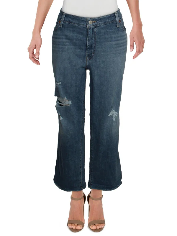 Women's Vacation Outfit Set Plus Womens Destroyed Tapered Boyfriend Jeans