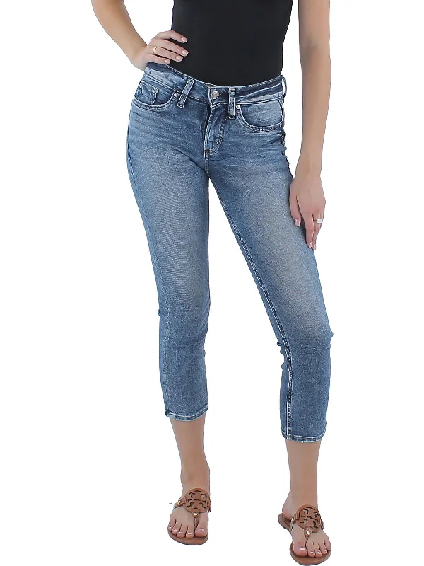 Women's Vintage-Inspired Clothing Britt Womens Low Rise Curvy Fit Capri Jeans