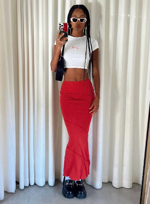 Women's Classic Outfit Oscar Maxi Skirt Red