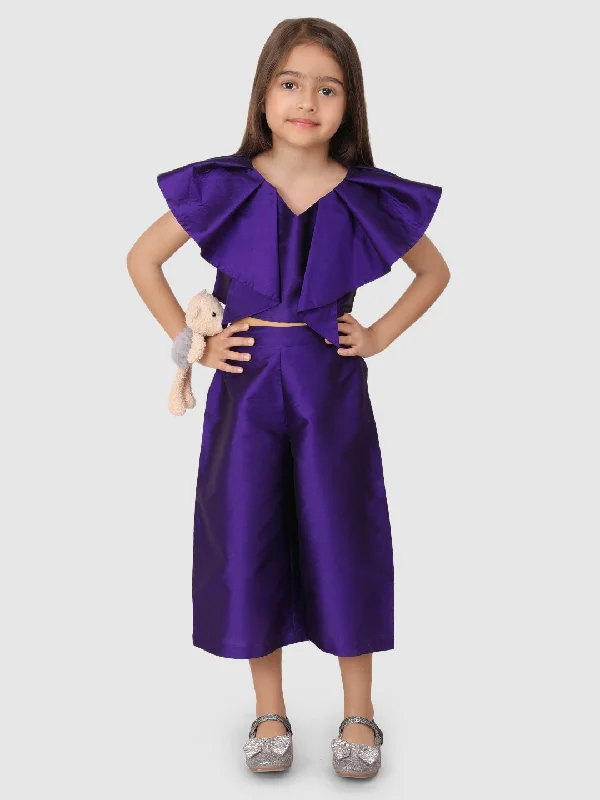 Fashion Sale Burgandy Pleated top & Culotte