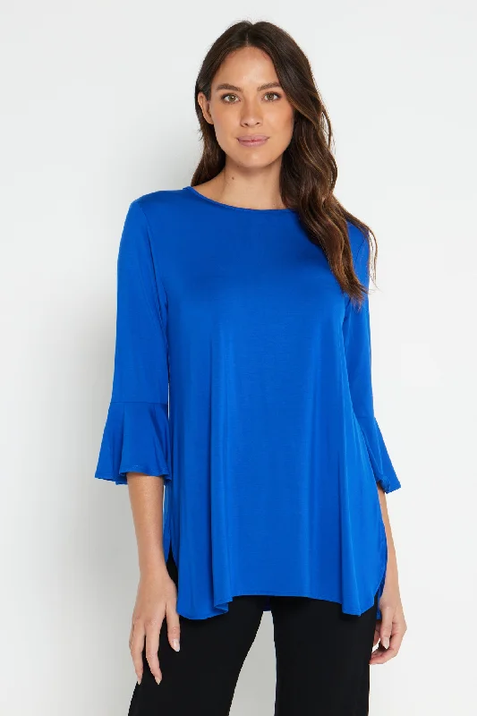 Fashion Deal Lacey Bamboo Top - Royal Blue