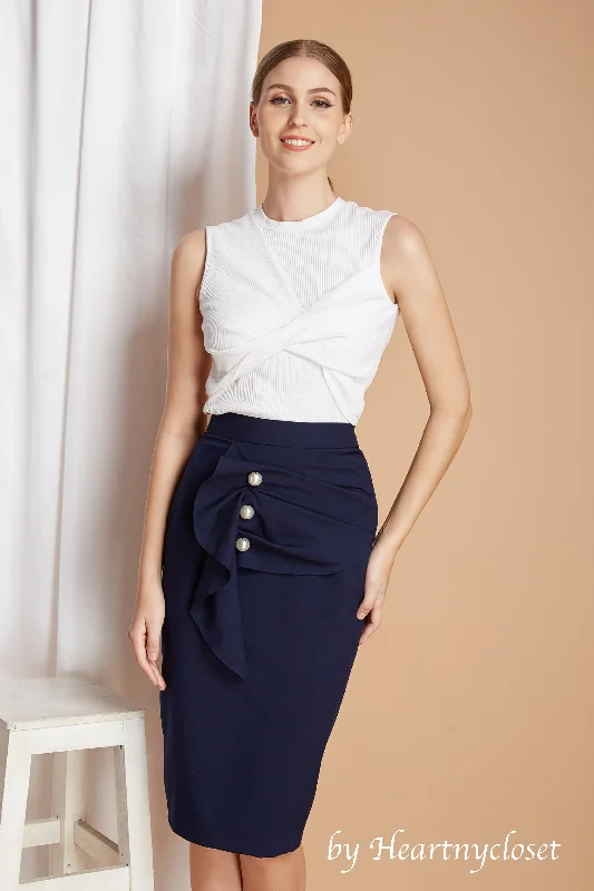 Comfortable Chic ADELE - wrap top and pearl skirt