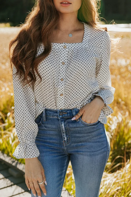 Chic & Cozy Collection Kaylynn Top-White/Black