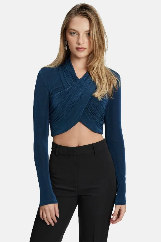 Premium Style Wren Wrap Knit Top - Teal
