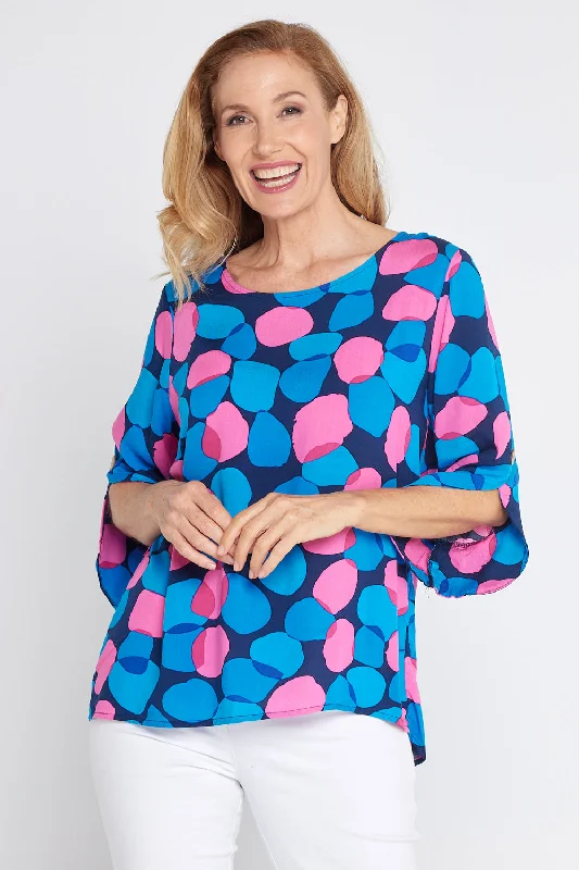 Sustainable Fashion Extravaganza Raven Top - Pink/Cobalt Spot