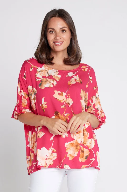 Urban Elegance Deals Farren Top - Pink Print