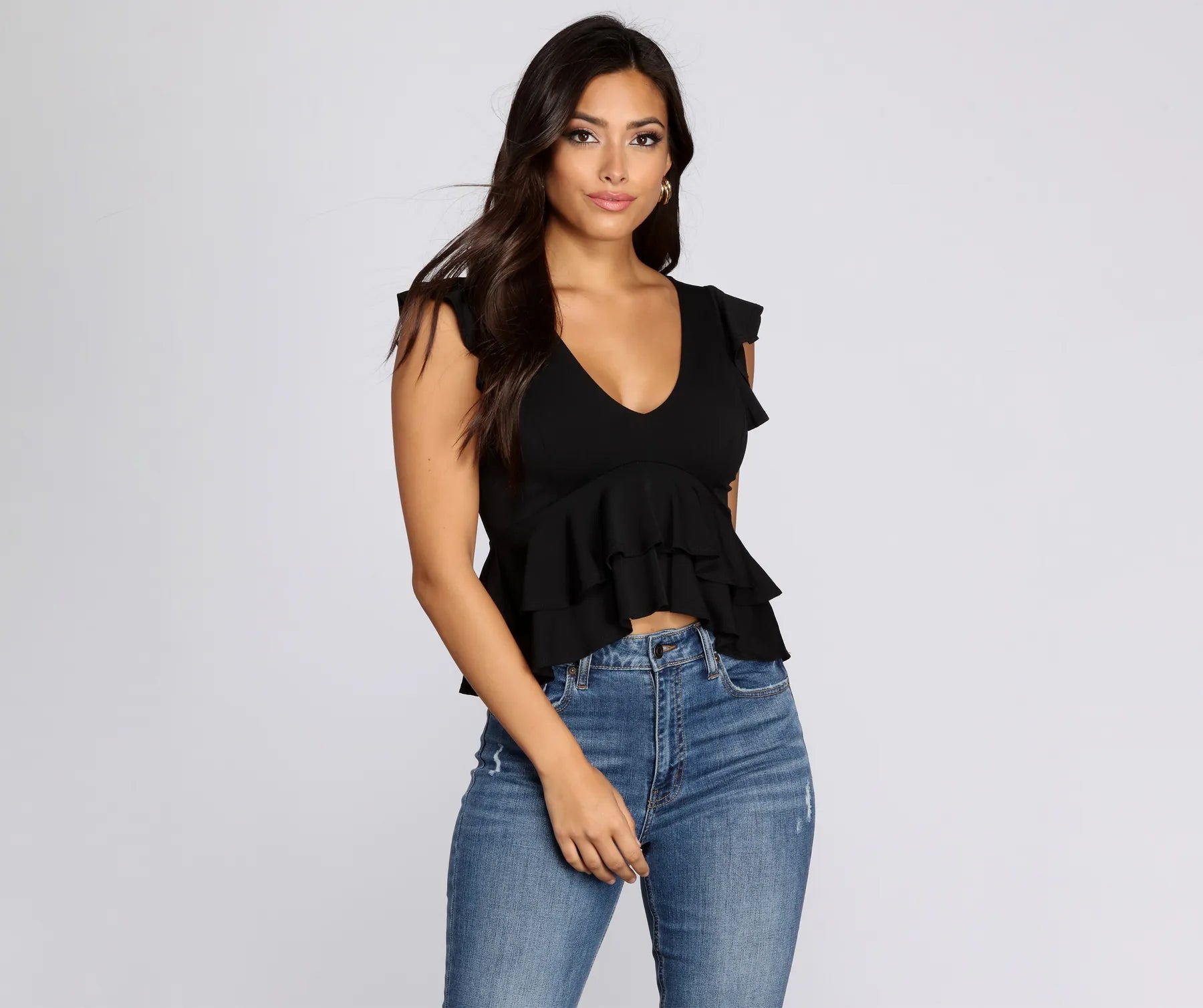 Chic And Trendy Rally Peplum Ruffle Top