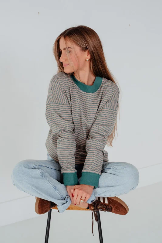 Affordable Luxury Fashion Russ Top-Driftwood/Emerald