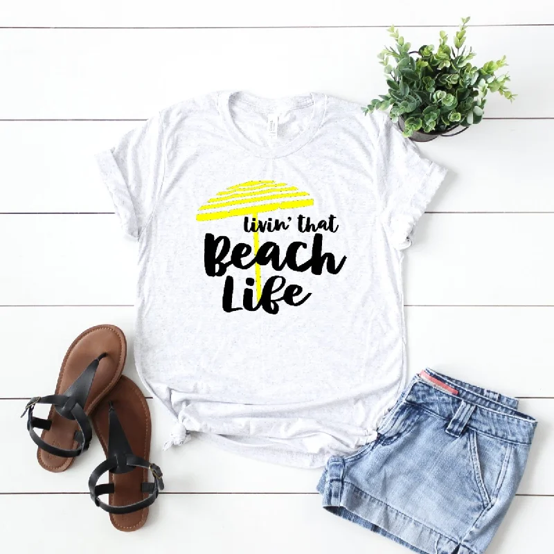 The Sale You'Ve Been Waiting For Livin' That Beach Life Yellow Umbrella-Plus Sizes