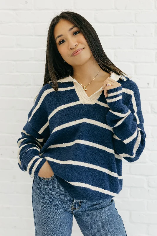 Cool Prices Kaitlyn Top-Navy/Cream