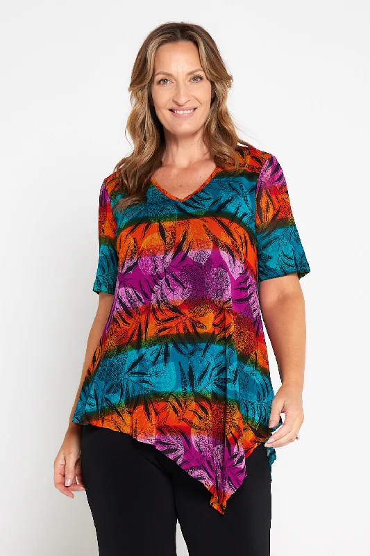 Vintage Style Deals Jupiter Mesh Top - Bold Botanical