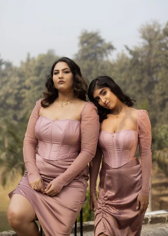 Vintage-Inspired Style Offers Carla Mauve Silk Corset Top