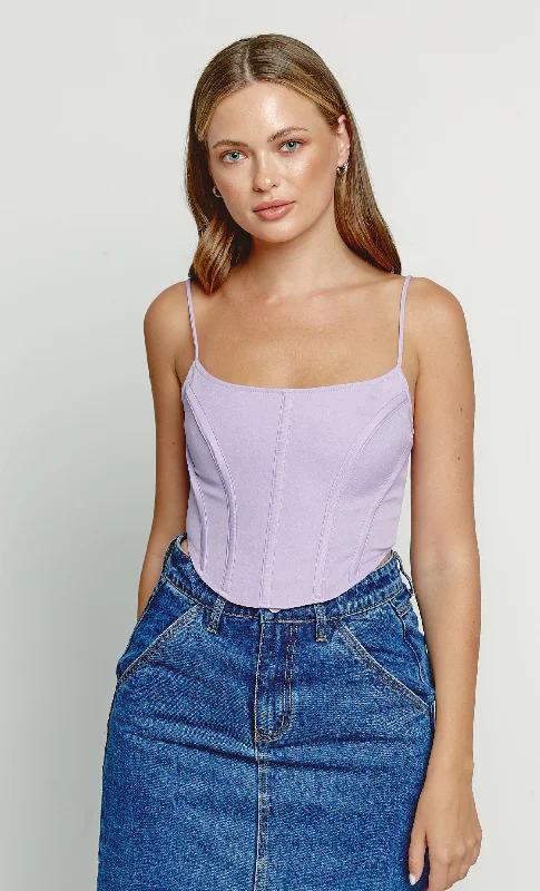 Sleek Style Discounts Lilac Corset Top