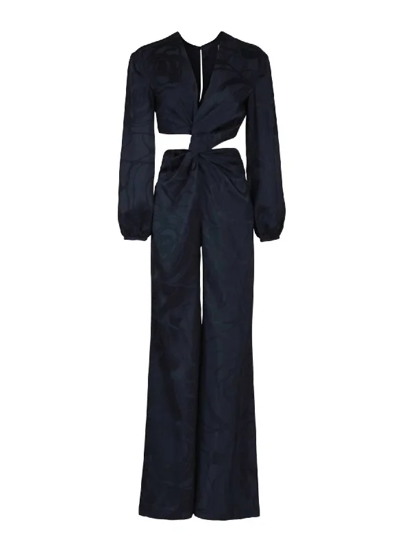 Women's Outfit Women's Joely Jumpsuit In Navy Jacquard