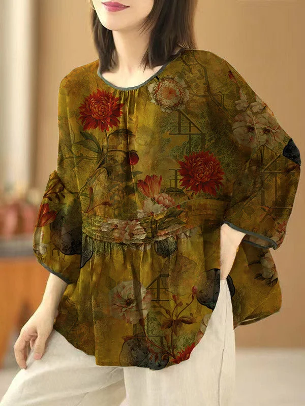 Shop More, Save More This Weekend Handmade Yellow O Neck Print Wrinkled Patchwork Cotton Top Summer Shop More, Save More This Weekend Handmade Yellow O Neck Print Wrinkled Patchwork Cotton Top Summer