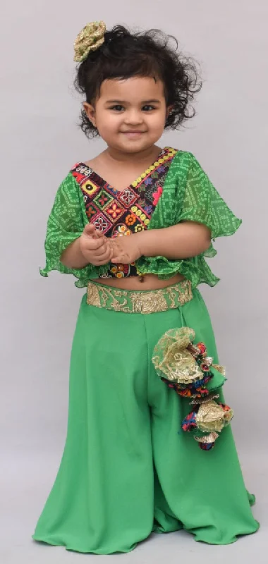Flash Sale Fever Pre-Order: Green Phulkari Top with Plazzo