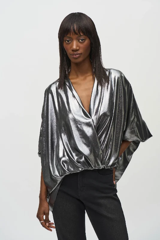 Summer Fashion Joseph Ribkoff - 244232 Metallic Foiled Chiffon Top