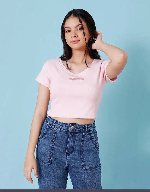 Get More, Spend Less Today Short Sleeves Crop Top with Screen Print