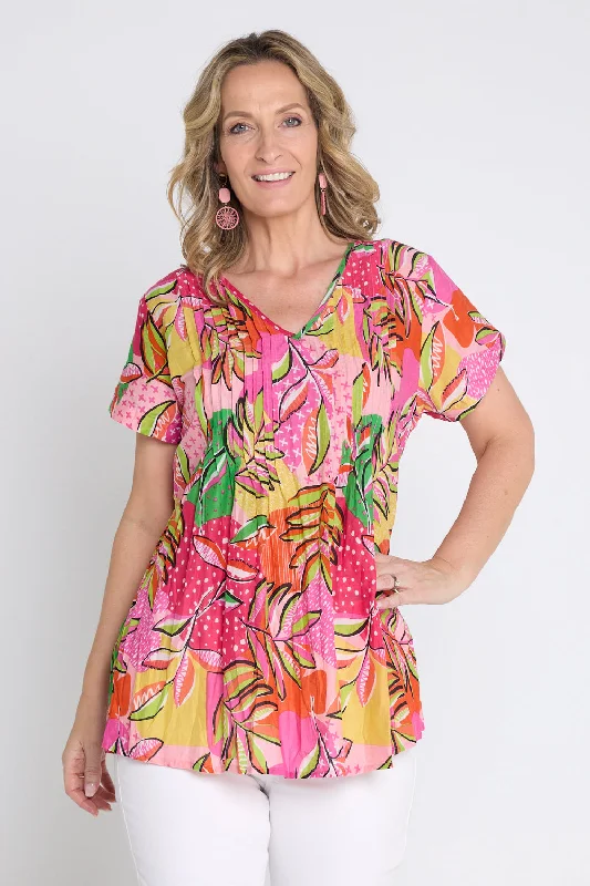 Best Deals Of The Season Kayla Cotton Short Sleeve Top - Dot-Cross