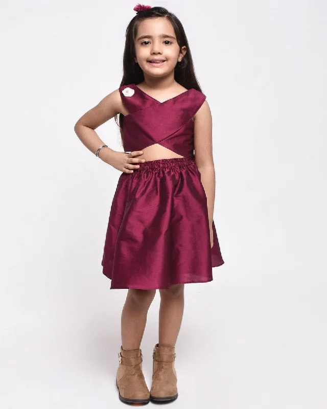 Hot Styles Wine skirt & Top Set