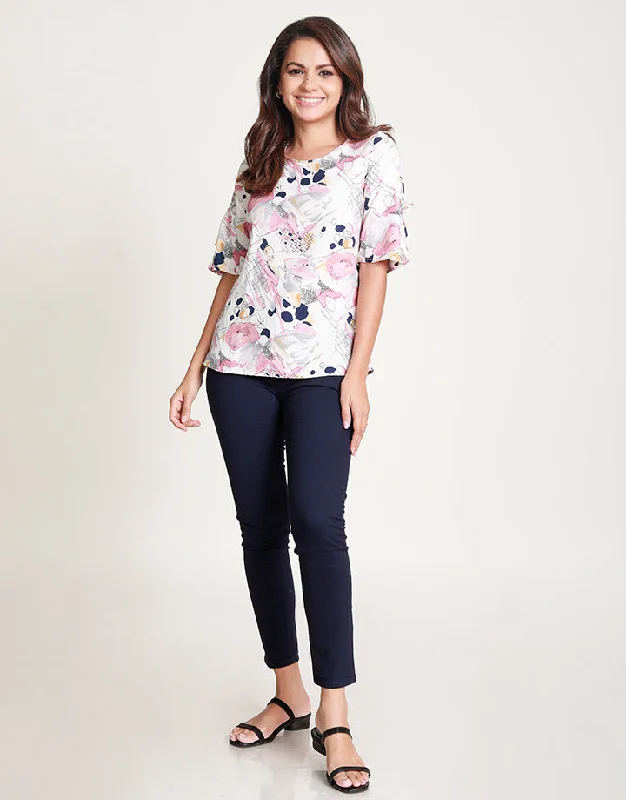 Stylish Deals Round Neck Printed Top