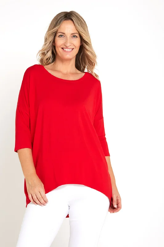 Casual Yet Chic Sales Irena Bamboo Top - Red