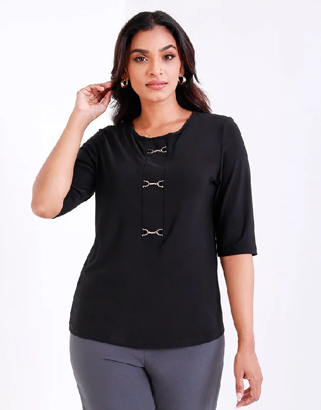 Last Chance To Grab These Amazing Deals ¾ Sleeves Top with Embellishment