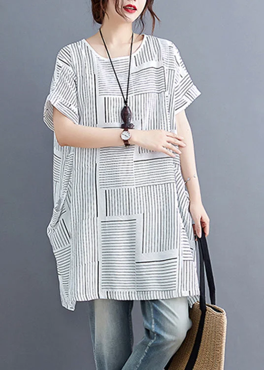 Cozy Comfort Style Sale White O-Neck Cozy Linen Top Summer