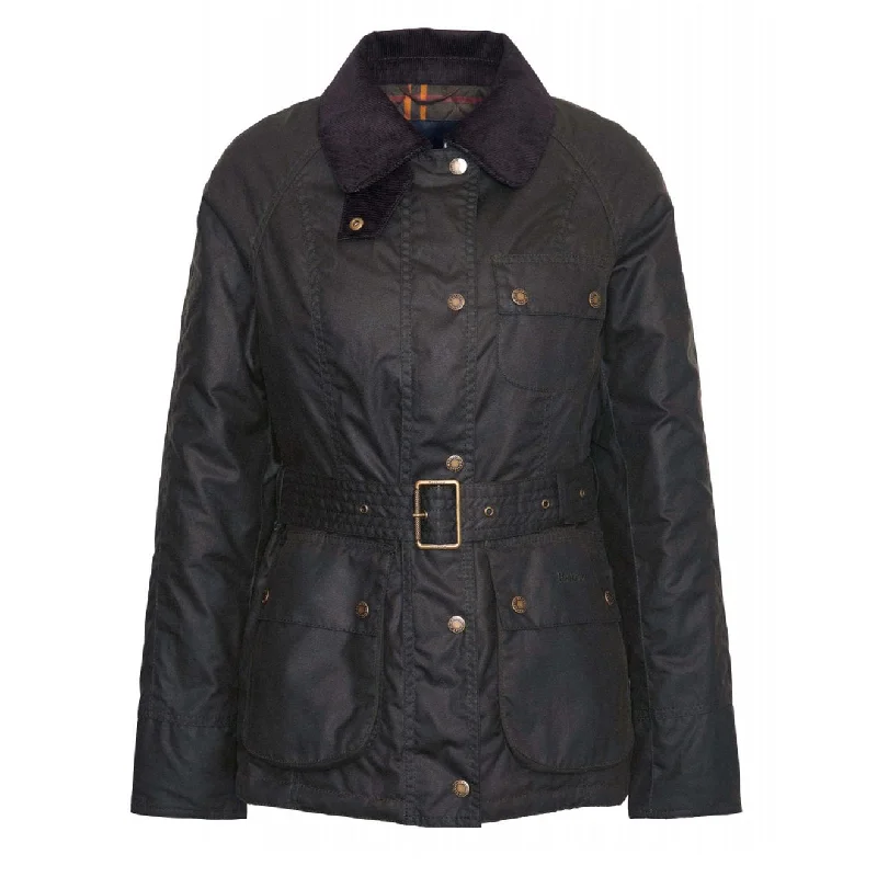 Women's Clothing Outfit Set Barbour Womens Solway Zipper Wax Jacket Olive / Classic Women's Clothing Outfit Set Barbour Womens Solway Zipper Wax Jacket Olive / Classic