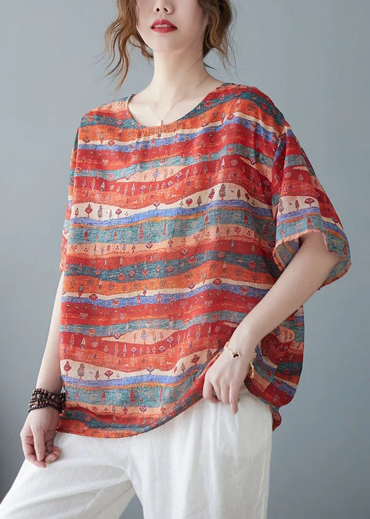 Exclusive Weekend Offers – Don't Miss Out Art Red O Neck Print Patchwork Linen T Shirt Tops Short Sleeve Exclusive Weekend Offers – Don't Miss Out Art Red O Neck Print Patchwork Linen T Shirt Tops Short Sleeve