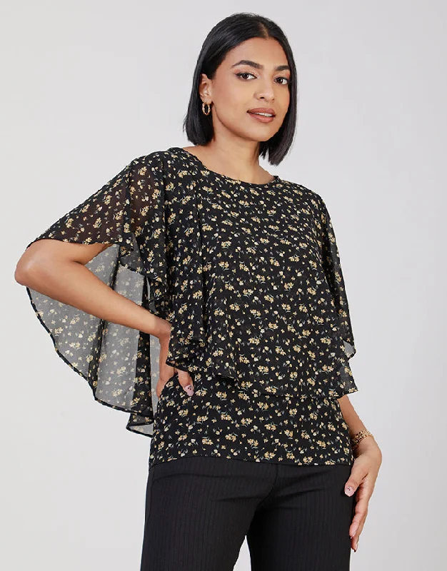 New Season Fashion Preview Printed Poncho Style Top