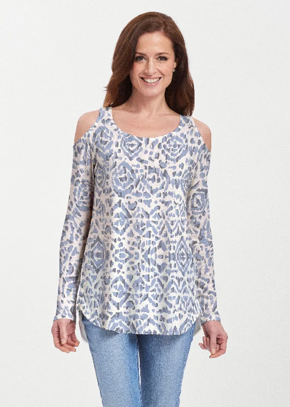 Fashion Forward Femininity Batik Zebra (7753) ~ Butterknit Cold Shoulder Tunic