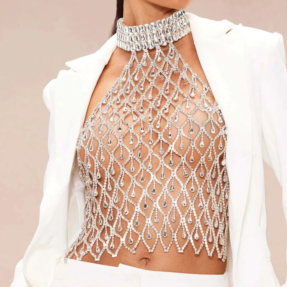 Classic Chic Deals Stonefans Exaggeration Mesh Chest Chain Jewellery Rhinestone Fashion Costume Dance Bohemian Embellished Top Bra Decoration Gifts Classic Chic Deals Stonefans Exaggeration Mesh Chest Chain Jewellery Rhinestone Fashion Costume Dance Bohemian Embellished Top Bra Decoration Gifts