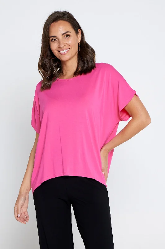 Style Revolution Olivia Bamboo Top - Hot Pink