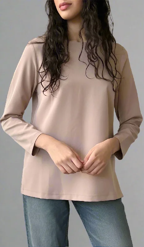 Trendy Pulse Lyla Everyday Tailored Shell Top - Taupe