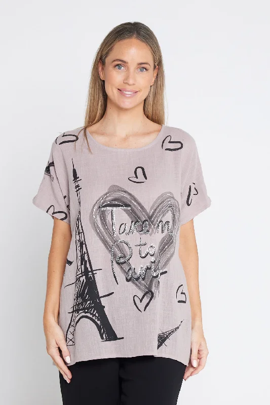 Today's Best Deals – Don't Wait Take Me To Paris Top - Mushroom