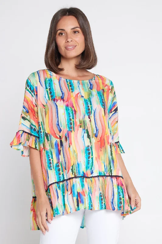 Urban Style Promotions Electra Top - Peachy Painting