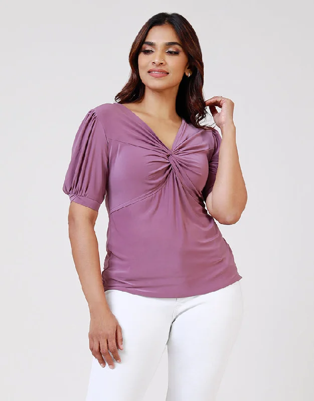 Special Offer Short Sleeves Top with Front Knot