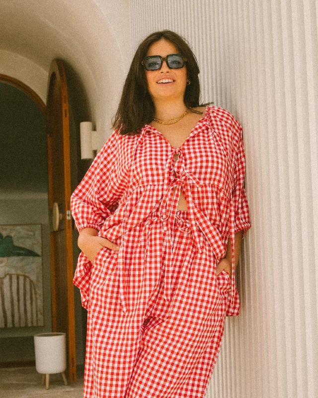 Summer Deals Florence Top | Red Gingham