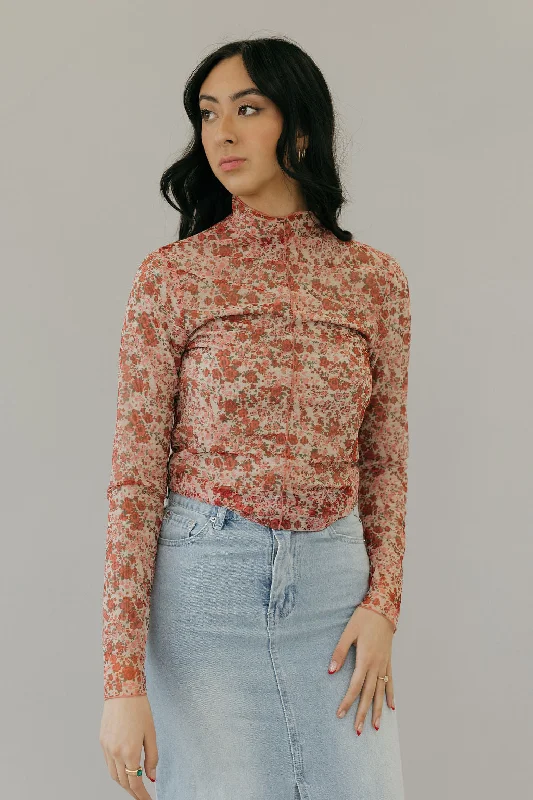 Massive Savings Poppie Top-Ivory/Rose