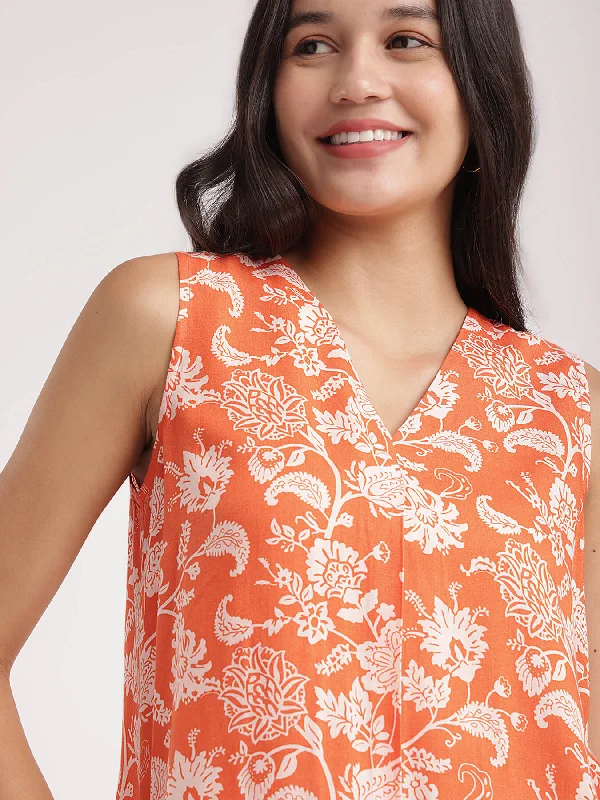 Must-Have Looks, Must-Get Deals Front Pleat Detail Top - Orange