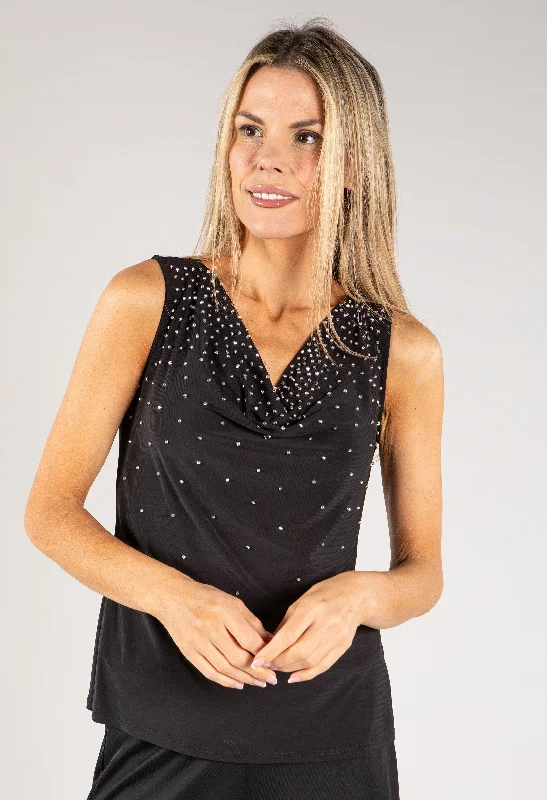 Style Without Limits Diamante Cowl Neck Top