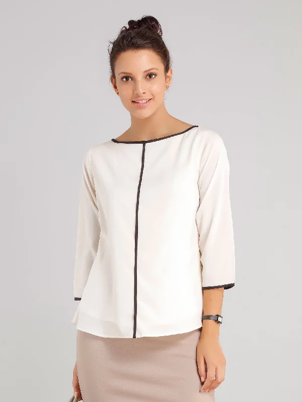 Browse Our Top Products Boat Neck Top - Off White