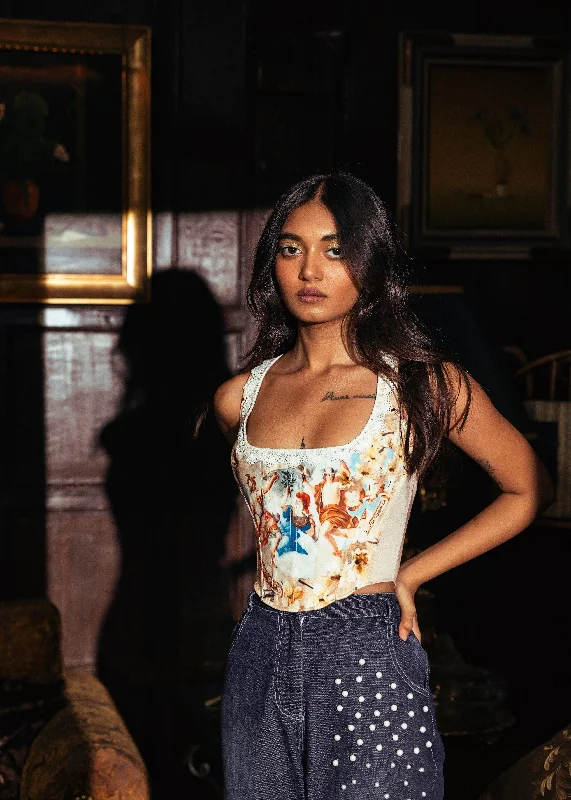 Classic Modern Offers Evangeline Grecian Print Corset Top