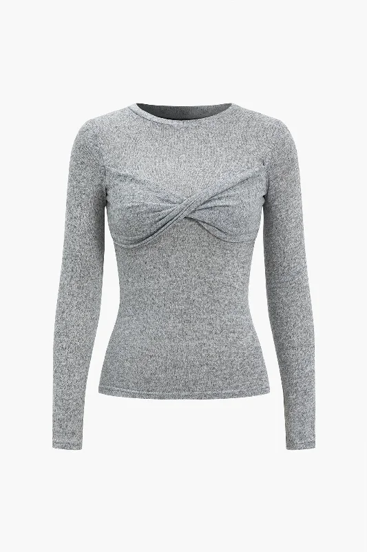 Contemporary Casual Deals Twist Knot Long-Sleeve Top