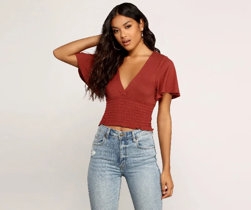 Chic Trend Collection Smocked Cutie Top