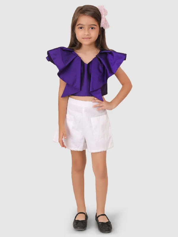 Big Savings Voilet Pleated Top