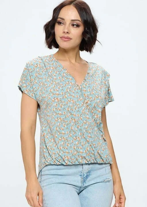Exclusive Sale Feminine Surplice Wrap Top Made in USA